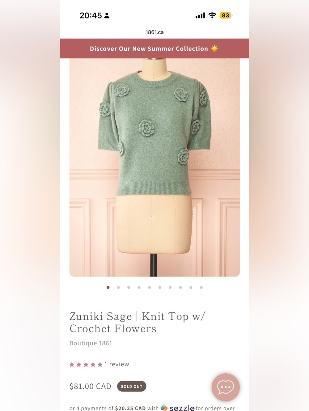 Sage Green Knot Top with Crochet Flower Appliqués
